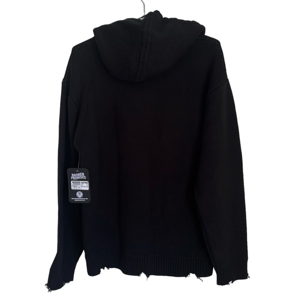 Broken Promises NWT Hoodie Graveyard Knit Sweater Top - Picture 3 of 13
